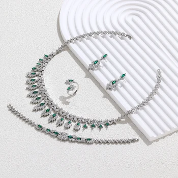 2023 Nové Módne 4-dielna Svadobné Cubic Zirconia Žien Strany Šperky Set, Luxusný Dubaj Arabskom Crystal Svadobné Šperky Set