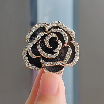 2023 Klasické Drahokamu Camellia Brošňa Pre Ženy, Luxusné Elegantné Pearl Brošňa Kolíky Oblečenie Kancelárie Strany Príslušenstvo Šperky Darček
