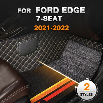 Vlastné Dvojvrstvové Auto podlahové rohože Pre Ford Edge 7 Miest 2021 2022 Nohy Koberec Interiérové Doplnky