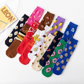 Ženy Legrační Farebné Ponožky Potravín Tému Blázon Ponožky Novinka Bežné Bavlna Posádky Ponožky