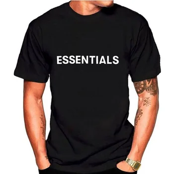 Essentials Bavlna Muži T-Shirts Luxusné rovnaký štýl, Krátky Rukáv Hot Predaj Módnej Značky Black Biele Oblečenie bavlnené Tričká