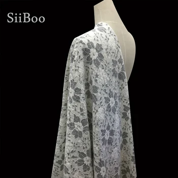 Taliansko mäkké hollowout úsek pletené vyšívané čipky lepené vlna dvojitou vrstvou tkaniny pre zimné kabát šaty tessut SP5909