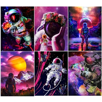 5D Diy Diamond Maľovanie Vesmíru Astronaut Plný Drahokamu Výšivky Mozaikové Umenie Cross Stitch Auta Domova Nový Príchod 2023