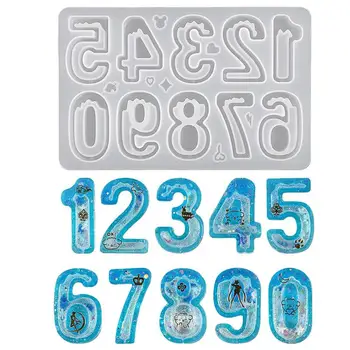 Počet Silikónové Formy na Odlievanie Foriem Pre Živice DIY Odolné Silikónové Čísla Formy, Takže Tvorivé arabské Číslice Keychain Formy