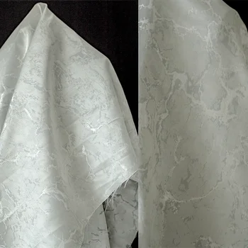 Žakárové Štruktúru Tkaniny Sivá Biela Vintage Cheongsam Chinoiserie Dizajnér Handričkou Oblečenie Diy Šitie Metrov Polyester Materiál