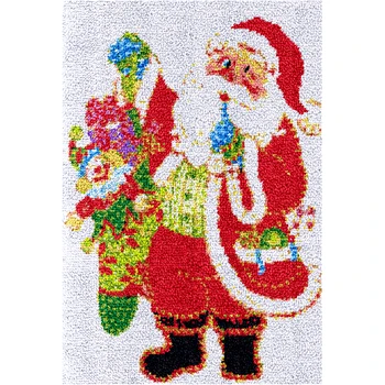 Domov Vianočný dekor Západku háčik koberec súpravy Diy Ručne vyrábané Koberce, výšivky s tlačený vzor Santa Diy Kreatívne Plavidlá pre dospelých