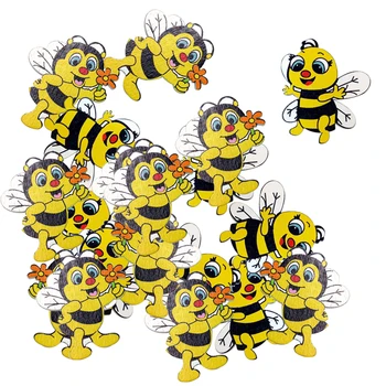 Nový 20 Kusov Dreva Tvary Bee Doplnkov Pre Scrapbooking Remesiel Ozdobné Gombíky Flatback Karty, Takže Dekorácie, Darčeky
