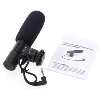 Prenosný Chladič Stereo Mikrofón Mikrofón s 3,5 mm Hot Shoe Mount pre DSLR 594A