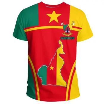 Kamerun Flag T-shirt Pre Mužov dámske Topy Letné T-shirt Ulici Harajuku Nadrozmerné T-shirt Športové Bežné Krátkym rukávom