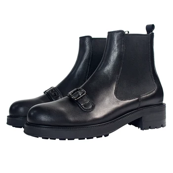 Zimné Pošmyknúť na Originálne Kožené Čierne Členkové Topánky pre mužov krátke Mužov Topánky High-End Black ležérne pánske topánky
