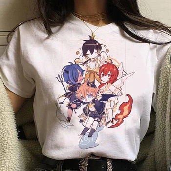 Genshin Vplyv top ženy harajuku anime, manga t shirt dievča grafické komické oblečenie