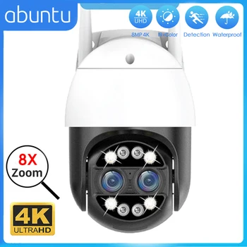 8MP 4K Duálny Objektív WIFI Fotoaparát 8X Hybridná Zoom, WIFI, bezpečnostné Kamery Vonkajšie Nočné Videnie 4MP PTZ IP Kamera ICsee Auto Tracking
