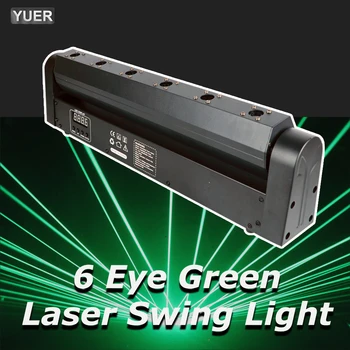 YUER NOVÝ 6 Oči Fáze Účinok Zelený Laser Bar Lúč Osvetlenie pre DJ, Disco Party, Svadba Pohyblivé Hlavy Projektor Umývanie Mieste DMX512 RDM