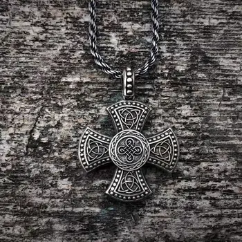 Keltské Rune Cross Prívesok Mytológiu Írsky Uzol Trojice Náhrdelník Mužov Vintage Punk Šperky, Darčeky