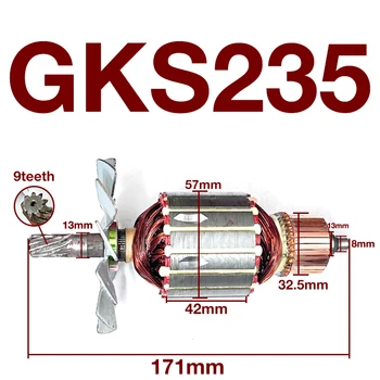 AC220-240V Armatúra Rotor pre Bosch GKS235 Elektrická kotúčová Píla Náradie Armatúra Rotora Kotvy Náhradné Diely