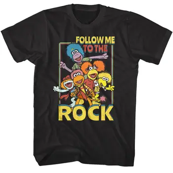 Fraggle Rock Nasledujte Ma na Rock pánske Tričko Skupiny Cartoon Spev Tému Jim