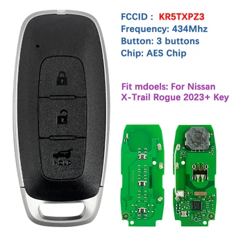 CN027100 Aftermarket 3 Tlačidlo Smart Key Na Nissan X-Trail 2023 Diaľkové 434MHz FCCID KR5TXPZ3 S180146127 HITAG AES ČIP