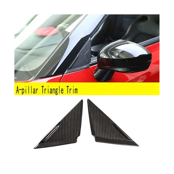 Skutočné Uhlíkových Vlákien Auto Styling A-Stĺpik Nálepky Predné Okno Trojuholník Kryt Výbava pre Nissan GTR R35 2008-2016