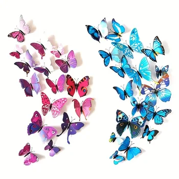 3D Farebný Motýľ, Kreatívne Steny Nálepka Pre DIY Samolepky na Stenu Moderné Nástenné Art Domáce Dekorácie DIY Darček