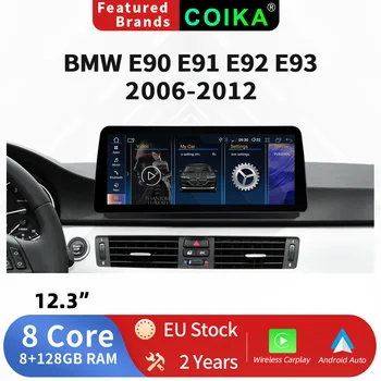 8 Core Android Multimediálny Prehrávač Car Monitor Pre BMW E90 E91 E92 E93 2006-2012 Google WIFI, BT Carplay Auto GPS Navi Rádio Stereo