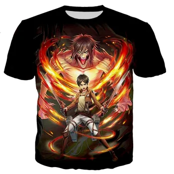 2023 Nové Anime Útok Na Titan 3D Vytlačené T-shirt Muži Ženy Móda Bežné Harajuku Štýl T-shirt Streetwear Hip Hop Oblečenie