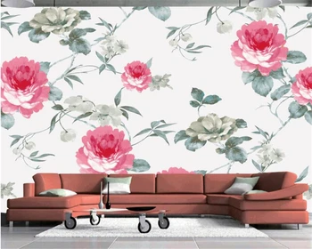 beibehang Vlastné Moderná Obývacia Izba Pozadí Steny 3d Tapeta Európskej Rose Rose Kvetinové tapety na steny 3 d abstraktných tém