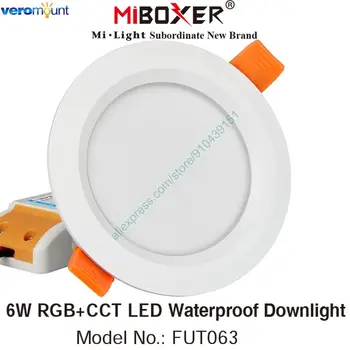 MiBoxer FUT063 6W RGB+SCS LED Downlight AC110V 220V Strop Pozornosti 2.4 G RF Wireless, WiFi APLIKÁCIE Alexa Google Voice Control