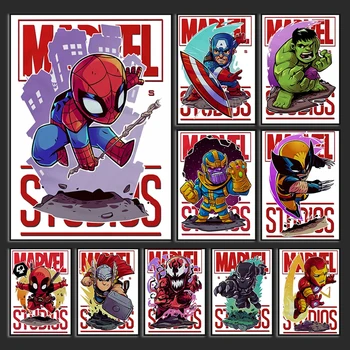 Miniso Marvel Superhrdina Film obrázok Plagátu Spider Man, Iron Man Plátno Disney Comics Domov Pre detskej Izby Stenu, Dekorácie, Darčeky