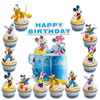 Disney Mickey Party Dekorácie Mickey Narodeninovej Party Cake Decoration Veľkosť Vložiť Riadok Strana Dodávky
