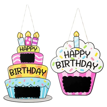 2 ks Foto Rekvizity Dvere Prihlásiť Vitajte Spálňa Strany Domova Zapisovať Happy Birthday Drevené DIY Visí Lano Cupcake Cake Design