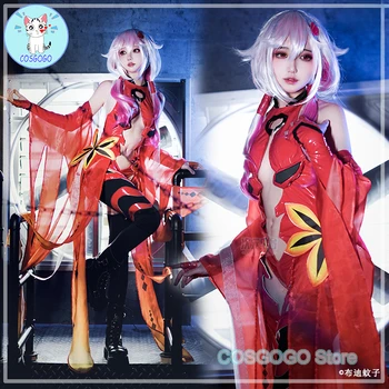 Vinný Koruny Inori Yuzuriha Battle Suit Cosplay Kostým Halloween Oblečenie Oblečenie Žien, Červená Sexy Oblek