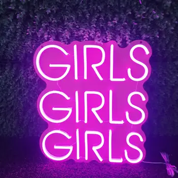Dievčatá Dievčatá Dievčatá Neónový nápis na Mieru Domov Stenu Decor DIY LED Svetlo List Podpísať Podnikania Logo Vlastné Led Neon Názov Značky