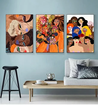 Moderné Abstraktné Plagát Maliarske Osobnosti Žena, Viacfarebná Plátno Maliarske Umenie Vytlačiť Obrázok Na Stenu Obývacia Izba Domova