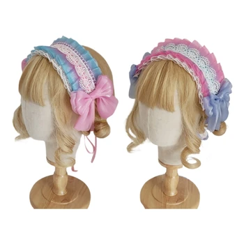 MXMB Dievčatá Čipky Hairband Páse s nástrojmi Mašličky Zdobia Headdress Slúžka hlavový most