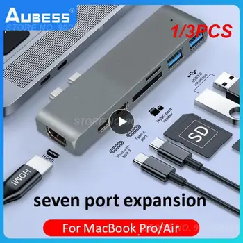 1/3KS V 1 Hliníkový USB C Rozbočovač USB Typu C Hub Dongle Adaptér Kompatibilný Pre MacBook 13
