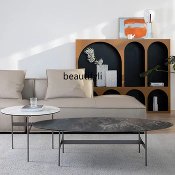 Nordic Jednoduchý Moderný Kamenná Doska stolíka Obývacia Izba Kombinácii Domov Svetla Luxusné Malý Byt Čaj Stôl nábytok