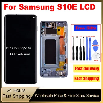Pre Samsung Galaxy S10e LCD Displej Dotykový Displej Digitalizátorom. Montáž G970F/DS G970U G970W SM-G9700 Lcd Displej S Rámom