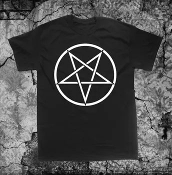 Obrátený Pentacle Tričko Punk Okultné Gotický Zlo, Satan