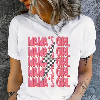 Mamas Roztomilý Dievča Estetické T-shirts Ženy Ležérne Módne Krátke Rukáv Tričko Harajuku Boho Šaty, Topy