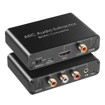 Audio Extractor 192KHz DAC Prevodník ARC Audio Extractor Podporu Digitálneho Kompatibilný s HDMI Audio Analógový Stereo Audio